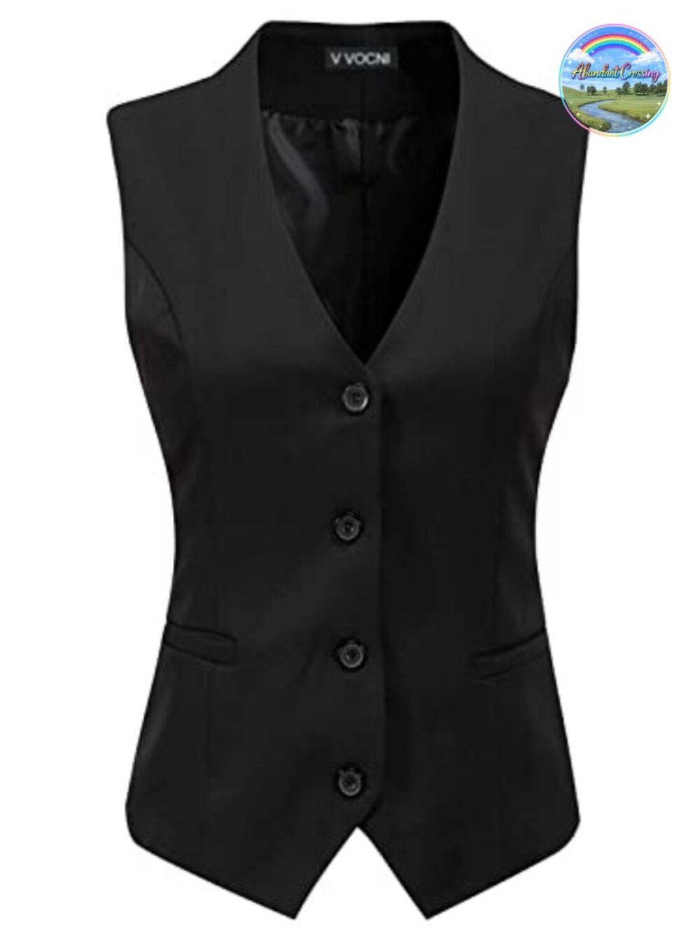 Fully Lined 4 Button Dressy Suit Vest Waistcoat Sleeveless V-Neck Slim Fit
